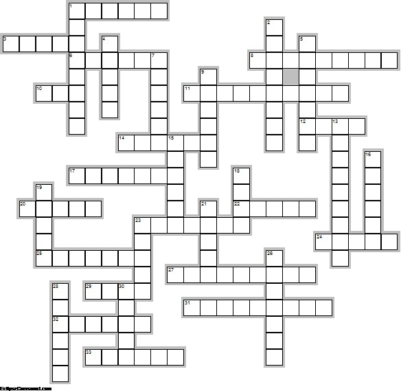 Easy printable crossword puzzle grid - famous pairs