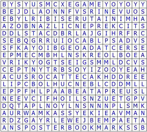 a print out word search about collectibles