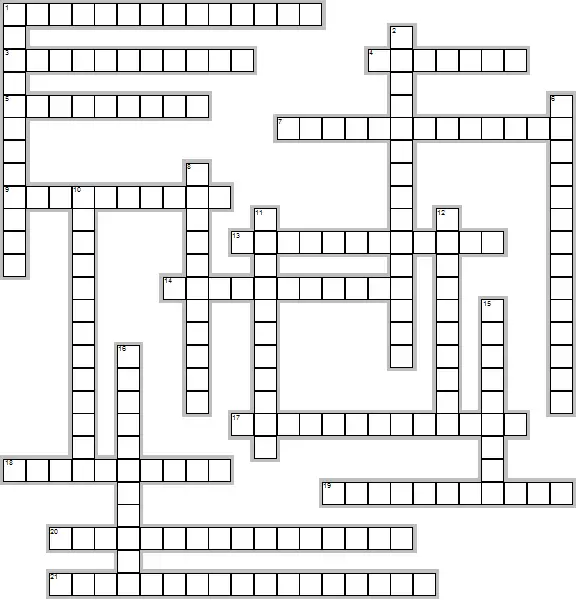 blank crossword diagram