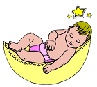 baby sleeping in yellow basket