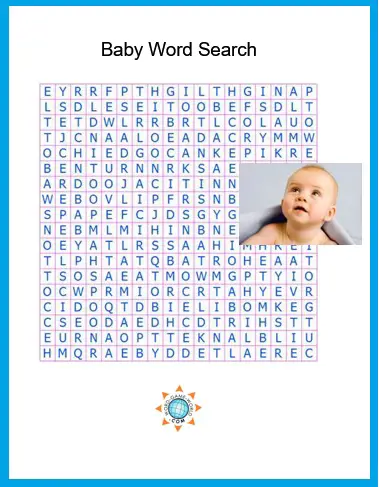 baby word search free printable