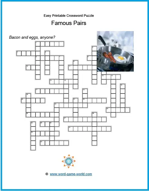 easy printable crossword puzzles for all ages