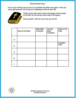 Bible Brainstorming Game