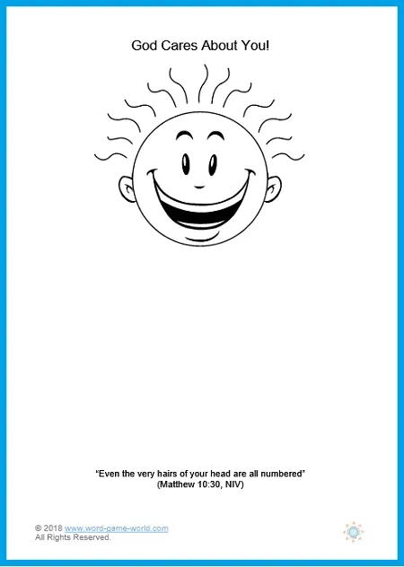 Bible Lesson for Kids - God cares about you so much that He even counts the number of hairs on your head! Find the entire lesson and coloring page here.