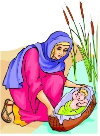 Baby Moses and mother