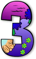 Colorful number three, from our "Third Bible Trivia" page