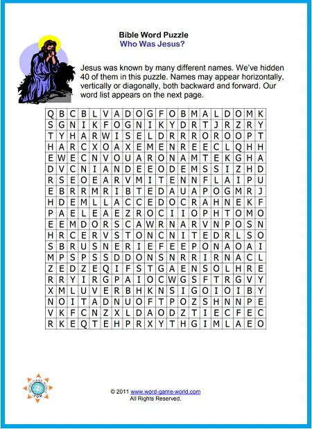 Bible Word Puzzle - Who Was Jesus