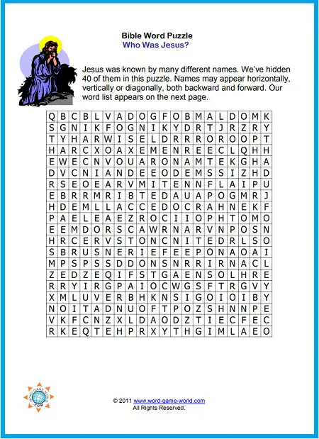 Bible Word Puzzle: Who Was Jesus?