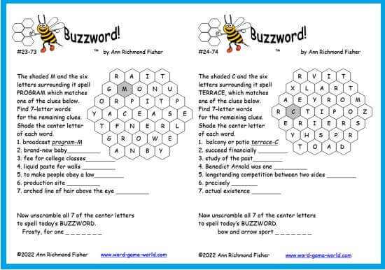 Free Word Puzzles For Adults Printable