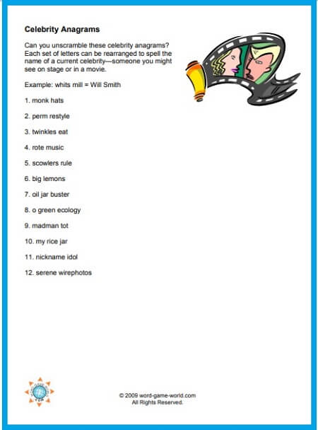Fun Celebrity Anagrams