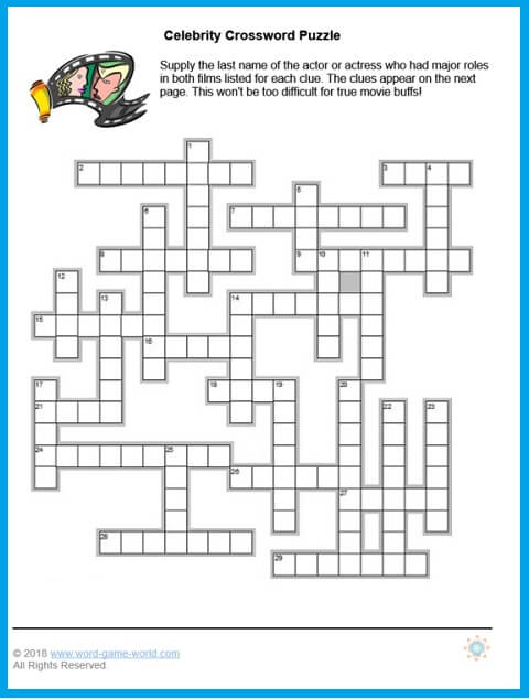 celebrity crossword puzzles