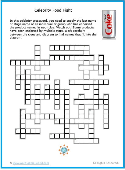 Tv Crosswords Foods With Celebrity Endorsements