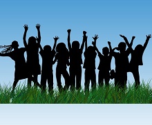children cheering