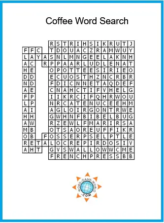 Free Printable Word Searches : Coffee Time!