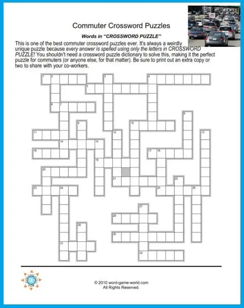 Commuter Crossword Puzzles To Print And Share