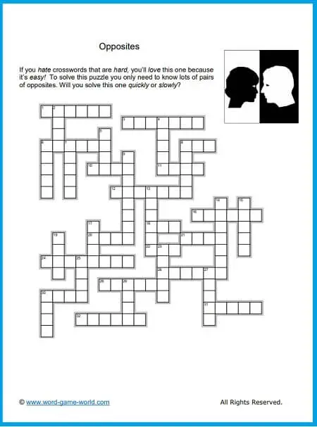 crosswords easy enough to solve in minutes