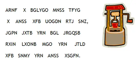 cryptogram puzzle  and wishing well