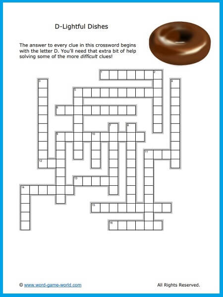 Delightful Dishes! Food crossword puzzle