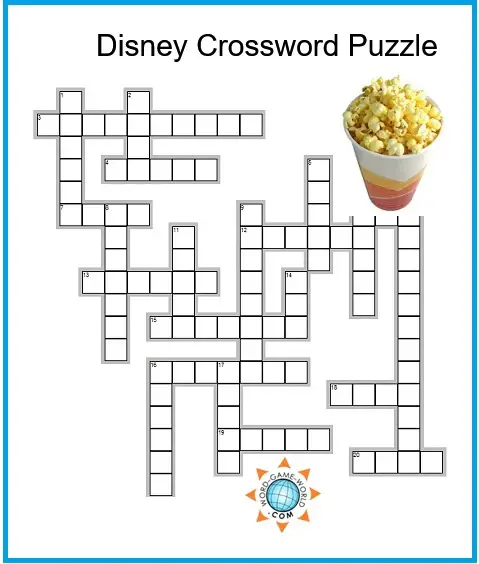 Disney Crossword Puzzles Kids Printable Crossword Puzzles
