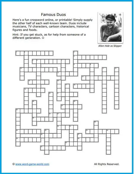 Crossword puzzle grid