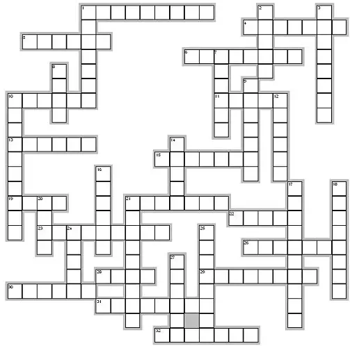 free cross word puzzles - grid