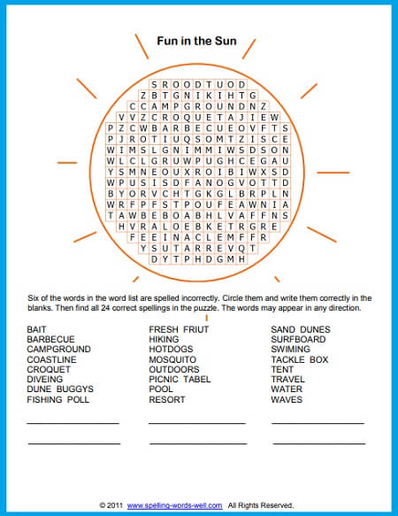 Summer Word Search Bundle, Summer Word Games, Easy, Medium, Hard