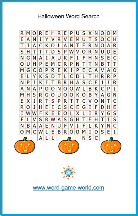 Halloween Word Search