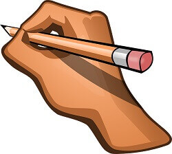 Hand holding a pencil with an eraser