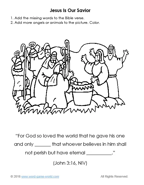 48 Bible Coloring Pages John 3 16 For Free