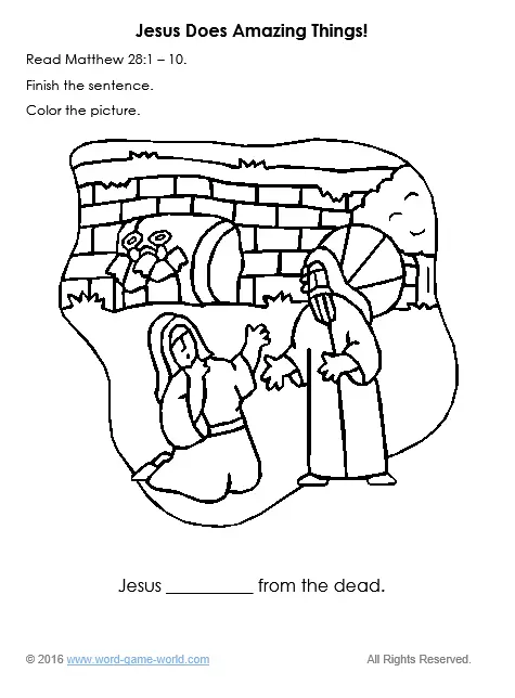 Bible coloring page - Jesus Arose