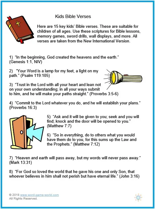 key kids bible verses