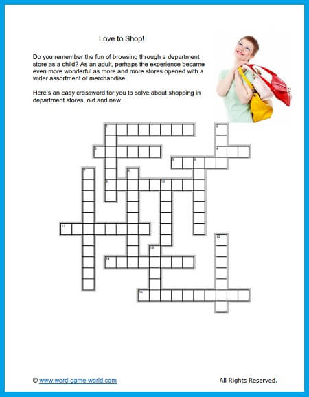 Crossword Lite: Love to Shop!