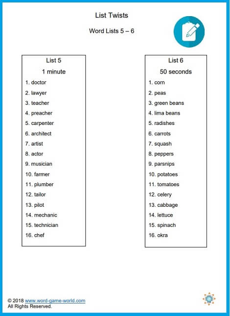 List Twists from our Memory Training Games