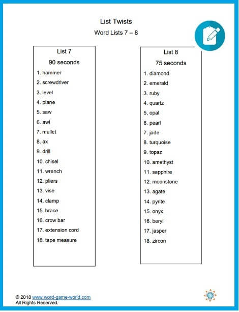 List Twists from our Memory Training Games