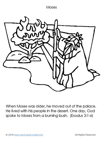 Moses - Bible Coloring Page 2