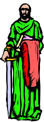 the Apostle Paul in a green tunic