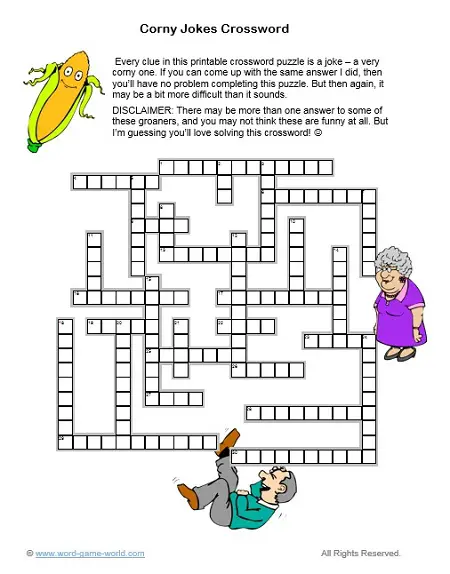 game show hosts disney corny jokes and more crosswords we seniors activity centre