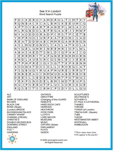 fun printable word search games