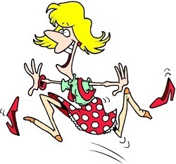 woman laughing and running