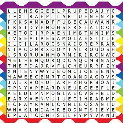 Color Me Puzzled word search