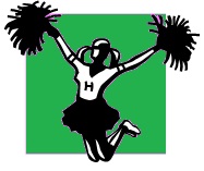 cheerleader with H on her sweater