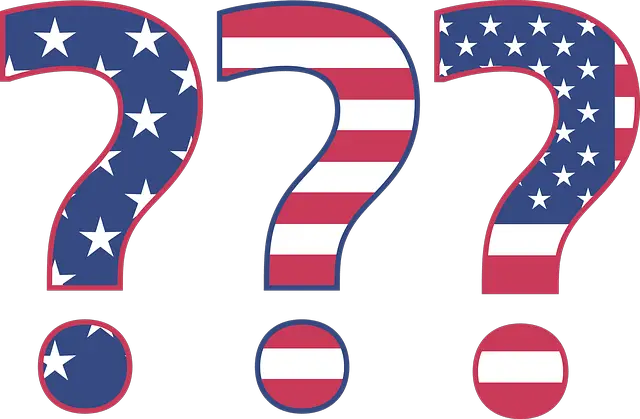 Red, white and blue stars and striped question marks, from our Coded Crossword