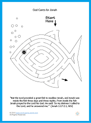 Sunday School Printables - Fish maze from the story of Jonah