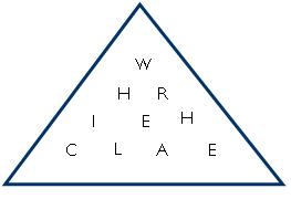 Triangulair diagram from 101 Word Play Puzzlers eBook, offered at www.word-game-world.com