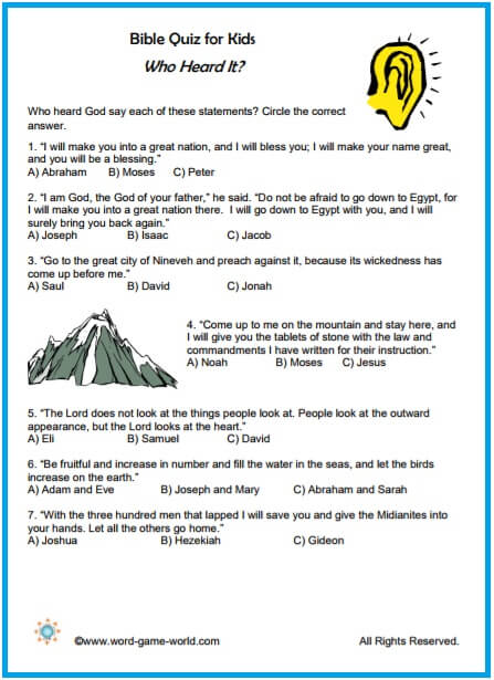 Fun Bible Quiz For Kids