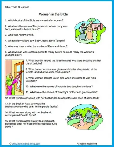 Bible Trivia Questions About Women