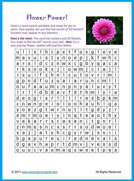 word search printable fun for all ages