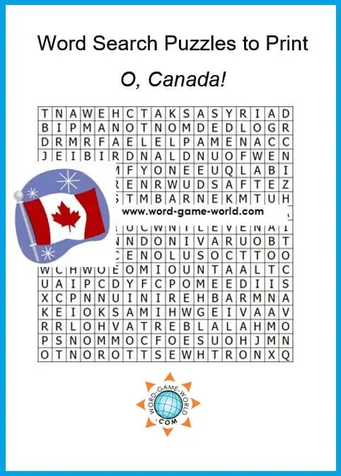 This Word Search Puzzle to Print, "O, Canada," is packed with important words about cities, geography and resources for Canada. No matter where you live, this is a great #wordsearch puzzle to solve!